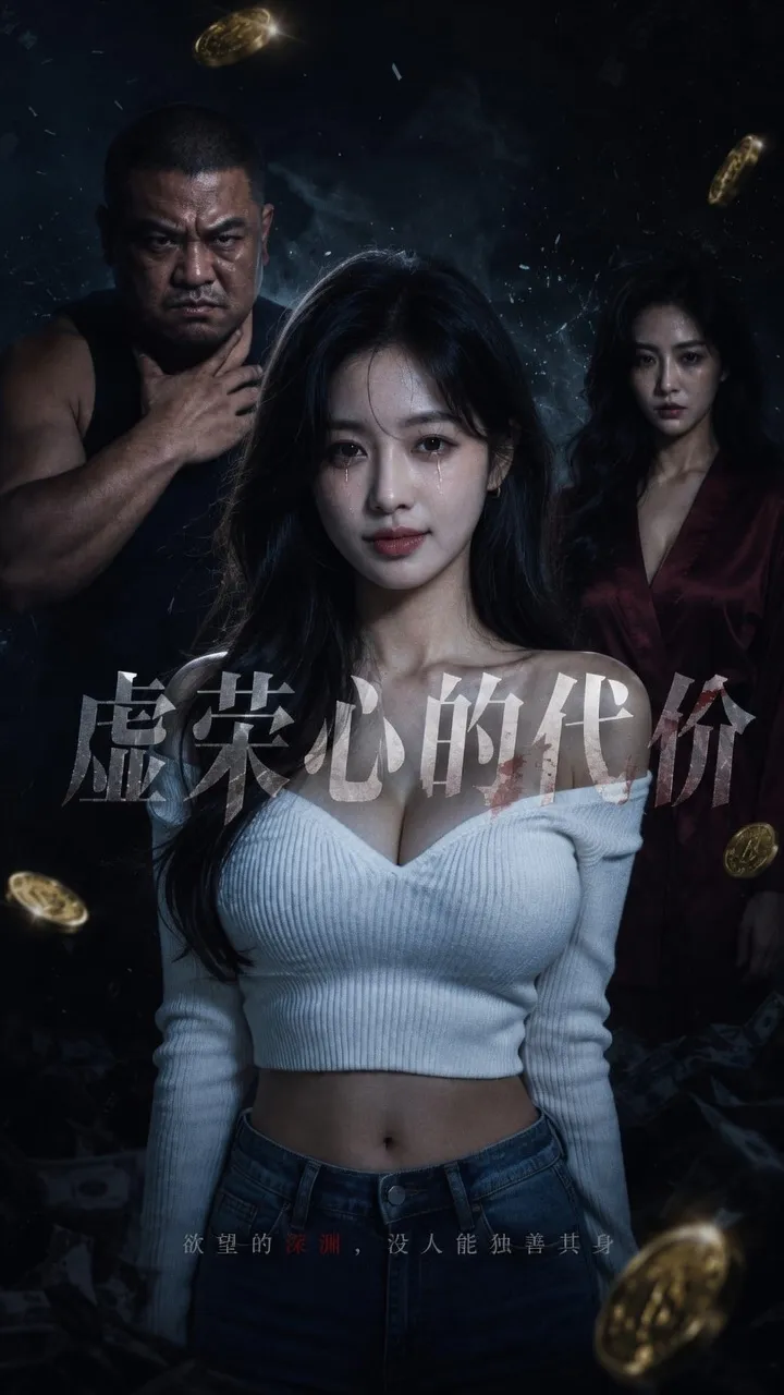 夜色窗边与街头两个场景对照的人物画面